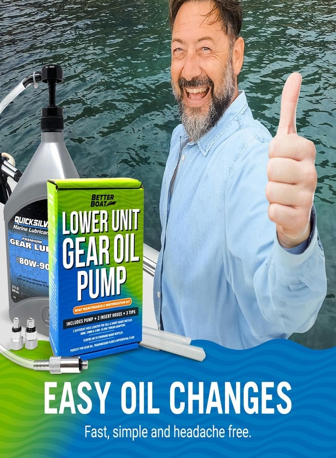 Better Boat Lower Unit Gear Oil Pump, Quart Bottle Lube Transfer, Marine Transmission Fluid, Rear Differential Service, Boat Winterizing Kit - Image 4